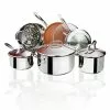 10-Piece Stainless Steel Ti-Cerama Non-Stick Premium Cookware Set with Lids by Gotham Steel