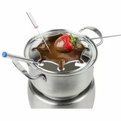 10-Piece 2 qt. Stainless Steel Chocolate Fondue Pot with Fondue Forks by HomeCraft 13 10-Piece 2 qt. Stainless Steel Chocolate Fondue Pot with Fondue Forks by HomeCraft -Cookware Sales Shop stainless steel homecraft fondue pots hcfp8ss 1f 1000
