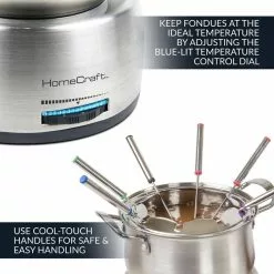10-Piece 2 qt. Stainless Steel Chocolate Fondue Pot with Fondue Forks by HomeCraft 17 10-Piece 2 qt. Stainless Steel Chocolate Fondue Pot with Fondue Forks by HomeCraft -Cookware Sales Shop stainless steel homecraft fondue pots hcfp8ss 31 1000