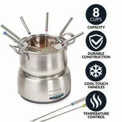 10-Piece 2 qt. Stainless Steel Chocolate Fondue Pot with Fondue Forks by HomeCraft 14 10-Piece 2 qt. Stainless Steel Chocolate Fondue Pot with Fondue Forks by HomeCraft -Cookware Sales Shop stainless steel homecraft fondue pots hcfp8ss 44 1000