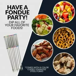 10-Piece 2 qt. Stainless Steel Chocolate Fondue Pot with Fondue Forks by HomeCraft 16 10-Piece 2 qt. Stainless Steel Chocolate Fondue Pot with Fondue Forks by HomeCraft -Cookware Sales Shop stainless steel homecraft fondue pots hcfp8ss 76 1000