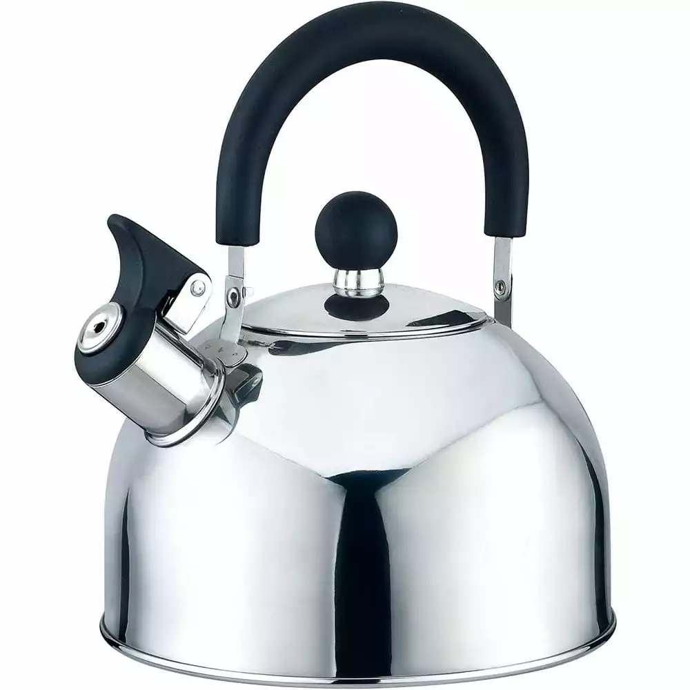 10-Cup Stainless Steel 2.5 qt. Whistling Tea Kettle by J&V TEXTILES 3 10-Cup Stainless Steel 2.5 qt. Whistling Tea Kettle by J&V TEXTILES