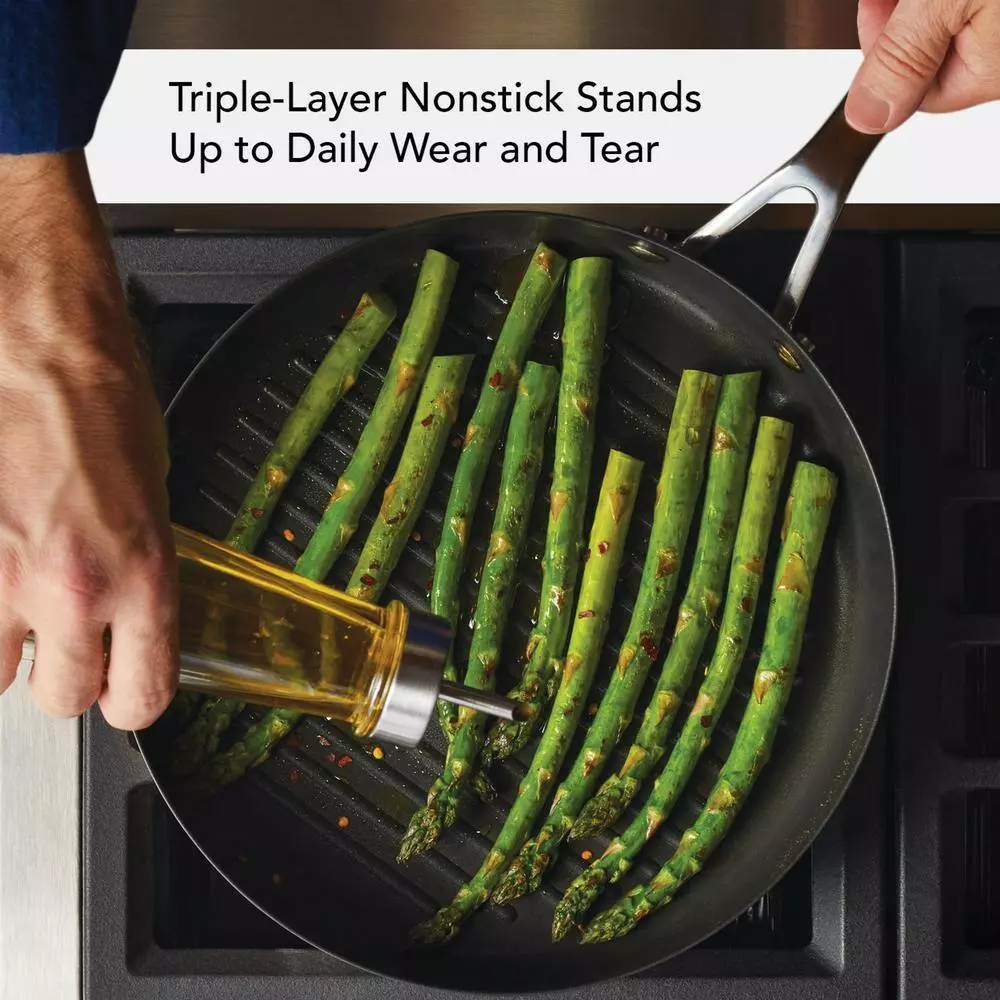 3-Ply Base Stainless Steel Nonstick Round Grill Pan, 10.25 in., Brushed Stainless Steel by KitchenAid 8 3-Ply Base Stainless Steel Nonstick Round Grill Pan, 10.25 in., Brushed Stainless Steel by KitchenAid - Image 6