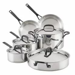 10-Piece Stainless Steel Induction Cookware Set by KitchenAid
