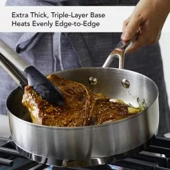 11-Piece 3-Ply Base Stainless Steel Cookware Set, Silver by KitchenAid 17 11-Piece 3-Ply Base Stainless Steel Cookware Set, Silver by KitchenAid -Cookware Sales Shop stainless steel kitchenaid pot pan sets 71001 1f 1000