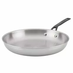 12.25 in. Polished Stainless Steel Frying Pan by KitchenAid