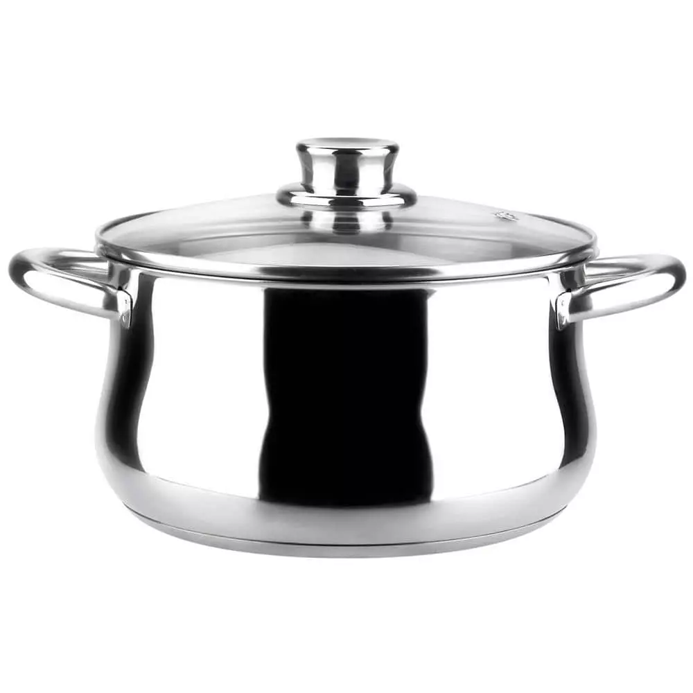 Ideal 4.2 qt. Round Stainless Steel Casserole Dish with Glass Lid by Magefesa 3 Ideal 4.2 qt. Round Stainless Steel Casserole Dish with Glass Lid by Magefesa
