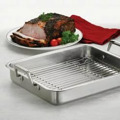 Gourmet Prima 6.75 Qt. Stainless Steel Roasting Pan by Tramontina 15 Gourmet Prima 6.75 Qt. Stainless Steel Roasting Pan by Tramontina -Cookware Sales Shop stainless steel mirror polished tramontina roasting pans 80203 004ds 31 1000