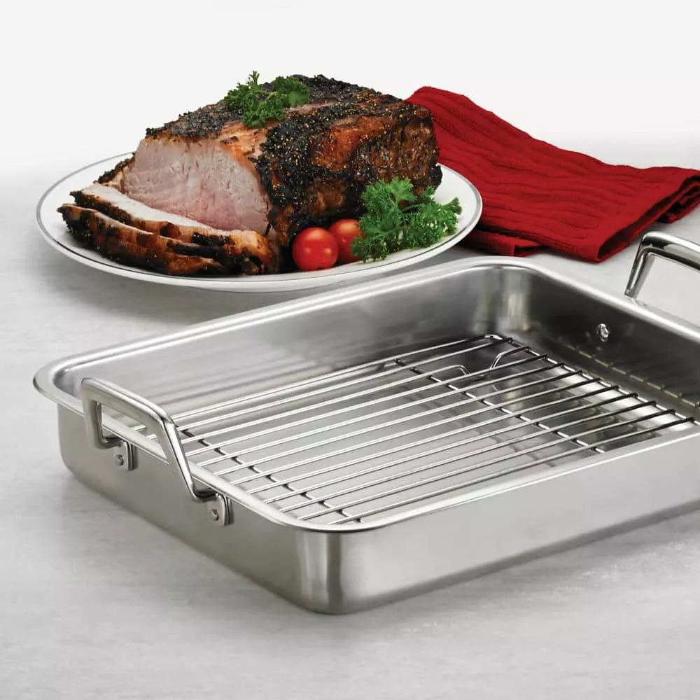 Gourmet Prima 6.75 Qt. Stainless Steel Roasting Pan by Tramontina 9 Gourmet Prima 6.75 Qt. Stainless Steel Roasting Pan by Tramontina - Image 7