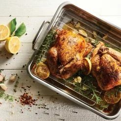 Gourmet Prima 9.5 Qt. Stainless Steel Roasting Pan by Tramontina -Cookware Sales Shop stainless steel mirror polished tramontina roasting pans 80203 005ds 44 1000