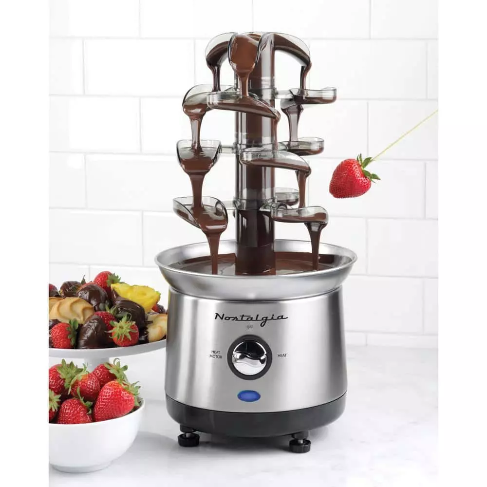 1 qt. Stainless Steel Cascading Chocolate Fondue Pot by Nostalgia 4 1 qt. Stainless Steel Cascading Chocolate Fondue Pot by Nostalgia - Image 2