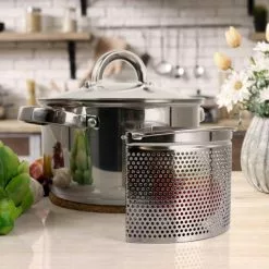 Sangerfield 4 Quart Stainless Steel Dutch Oven with Lid and 3-Section Dividers, 5 Piece by Oster -Cookware Sales Shop stainless steel oster dutch ovens 985114959m 31 1000