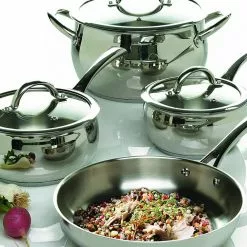 Derrick 7-Piece Stainless Steel Cookware Set by Oster -Cookware Sales Shop stainless steel oster pot pan sets 98595640m 4f 1000