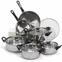 12 Piece Stainless Steel Cookware Set by THE CLEAN STORE