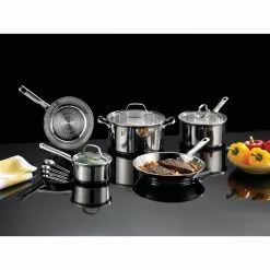 Performa 12-Piece Stainless Steel Cookware Set with Glass Lids by T-fal -Cookware Sales Shop stainless steel pot pan sets e760sc84 31 1000