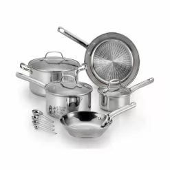 Performa 12-Piece Stainless Steel Cookware Set with Glass Lids by T-fal