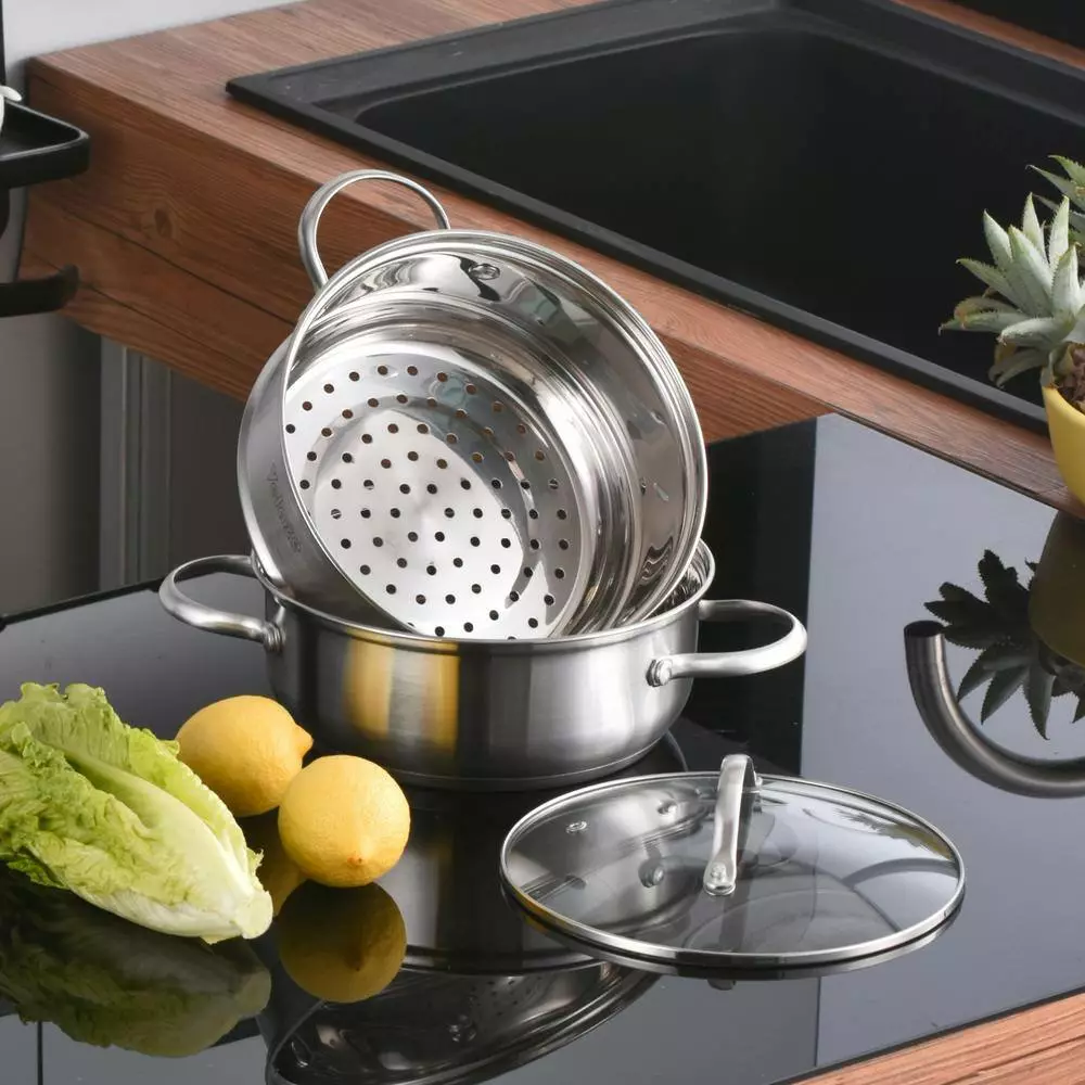 Miki 14-Piece Stainless Steel Non Stick Cookware Set by Velaze 8 Miki 14-Piece Stainless Steel Non Stick Cookware Set by Velaze - Image 6