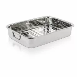 16 in. Classic Stainless Steel Roasting Pan with Roasting Rack by Lexi Home