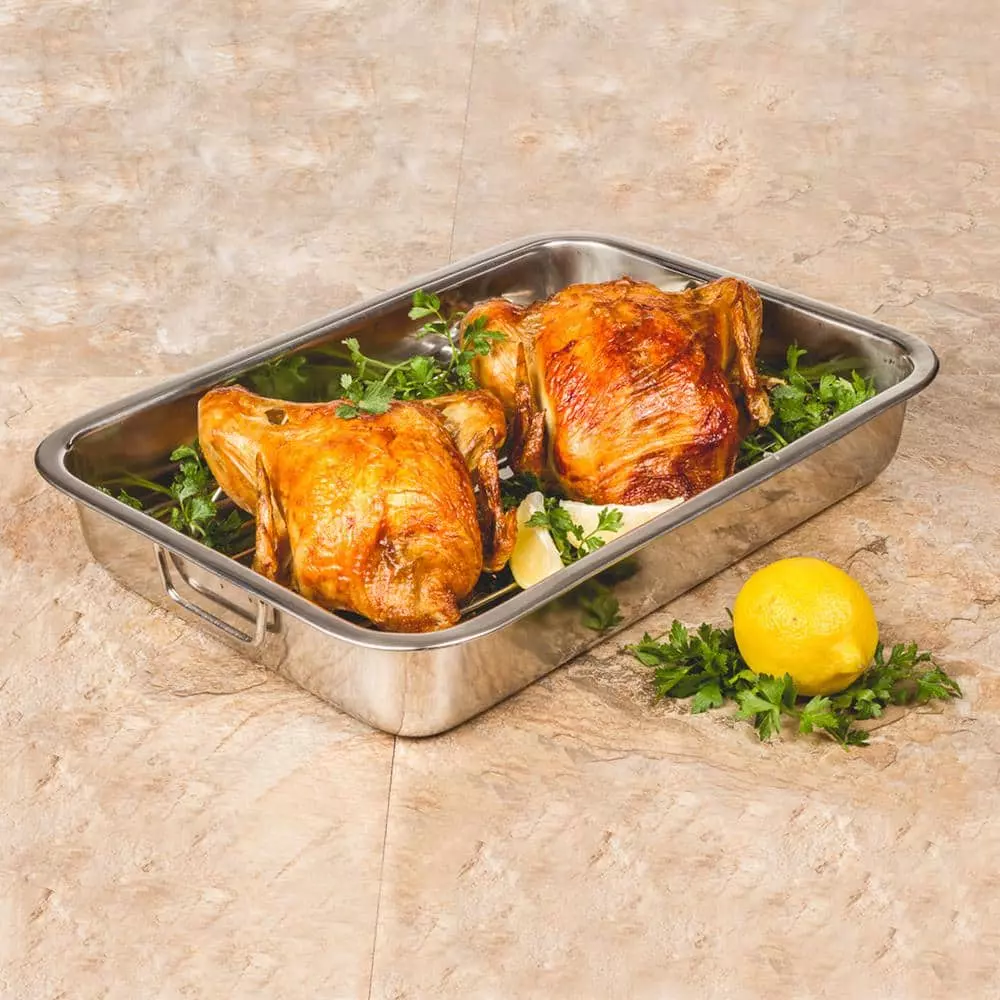 Stainless Steel Roasting Pan with Rack by Unbranded 6 Stainless Steel Roasting Pan with Rack by Unbranded - Image 4