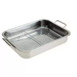 Stainless Steel Roasting Pan with Rack by Unbranded