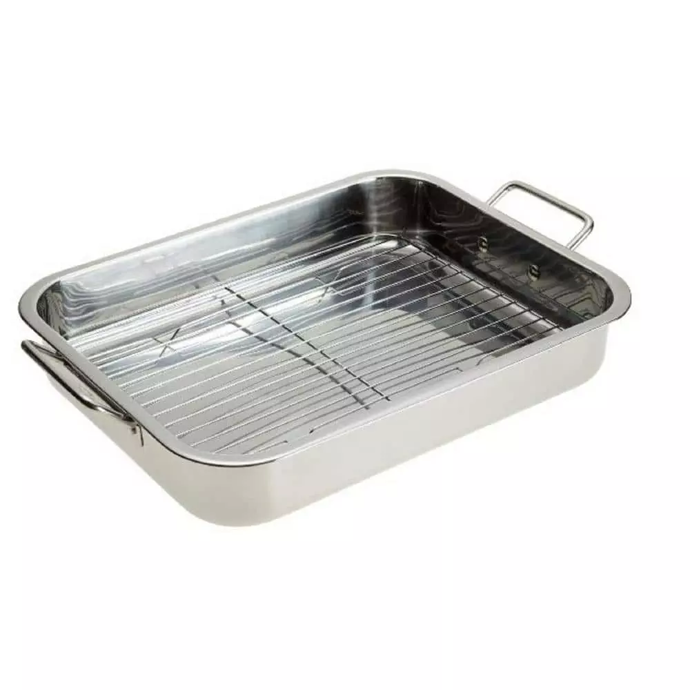 Stainless Steel Roasting Pan with Rack by Unbranded 3 Stainless Steel Roasting Pan with Rack by Unbranded