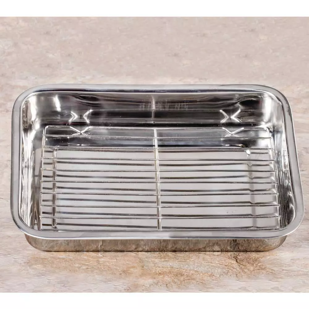 Stainless Steel Roasting Pan with Rack by Unbranded 4 Stainless Steel Roasting Pan with Rack by Unbranded - Image 2