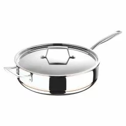 5CX 6 qt. Stainless Steel 5-Ply Copper Core Deep Saute Pan with Lid by MasterPRO