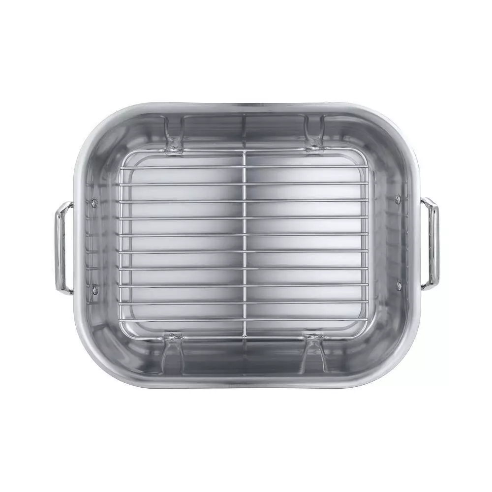 Gourmet Prima 7 Qt. Stainless Steel Roasting Pan with Basting Rack by Tramontina 4 Gourmet Prima 7 Qt. Stainless Steel Roasting Pan with Basting Rack by Tramontina - Image 2