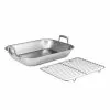 Gourmet Prima 10 Qt. Stainless Steel Roasting Pan with Basting Rack by Tramontina 2 Gourmet Prima 10 Qt. Stainless Steel Roasting Pan with Basting Rack by Tramontina -Cookware Sales Shop stainless steel semi polished tramontina roasting pans 80203 010ds 64 1000
