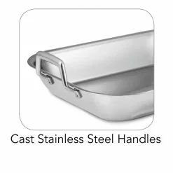 Gourmet Prima 10 Qt. Stainless Steel Roasting Pan with Basting Rack by Tramontina -Cookware Sales Shop stainless steel semi polished tramontina roasting pans 80203 010ds c3 1000