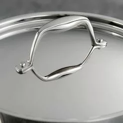 Gourmet Tri-Ply Clad 5 qt. Round Stainless Steel Dutch Oven with Lid by Tramontina 14 Gourmet Tri-Ply Clad 5 qt. Round Stainless Steel Dutch Oven with Lid by Tramontina -Cookware Sales Shop stainless steel tramontina dutch ovens 80116 025ds 1f 1000