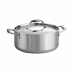 Gourmet Tri-Ply Clad 5 qt. Round Stainless Steel Dutch Oven with Lid by Tramontina