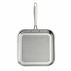 Gourmet Tri-Ply Clad 11 in. Stainless Steel Grill Pan by Tramontina -Cookware Sales Shop stainless steel tramontina grill pans 80116 072ds a0 1000