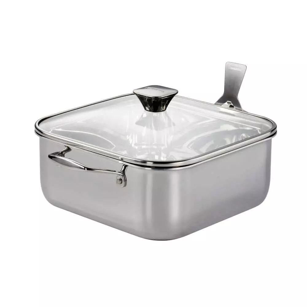 6 qt. Stainless Steel Tri-Ply Clad 11 in Covered Square Roaster with lid by Tramontina 3 6 qt. Stainless Steel Tri-Ply Clad 11 in Covered Square Roaster with lid by Tramontina