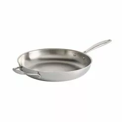Gourmet Tri-Ply Clad 12 in. Stainless Steel Frying Pan with Helper Handle by Tramontina