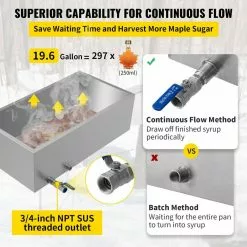 30 in. x 16 in. x 9.5 in. Large Rectangle Pan Maple Syrup 304-Stainless Steel Evaporator Pan for Boiling Maple Syrup by VEVOR 15 30 in. x 16 in. x 9.5 in. Large Rectangle Pan Maple Syrup 304-Stainless Steel Evaporator Pan for Boiling Maple Syrup by VEVOR -Cookware Sales Shop stainless steel vevor pot pan sets zfq16x30000000001v0 44 1000