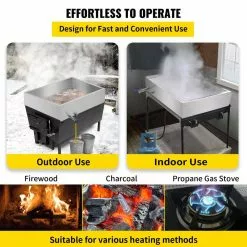 30 in. x 16 in. x 9.5 in. Large Rectangle Pan Maple Syrup 304-Stainless Steel Evaporator Pan for Boiling Maple Syrup by VEVOR 16 30 in. x 16 in. x 9.5 in. Large Rectangle Pan Maple Syrup 304-Stainless Steel Evaporator Pan for Boiling Maple Syrup by VEVOR -Cookware Sales Shop stainless steel vevor pot pan sets zfq16x30000000001v0 fa 1000