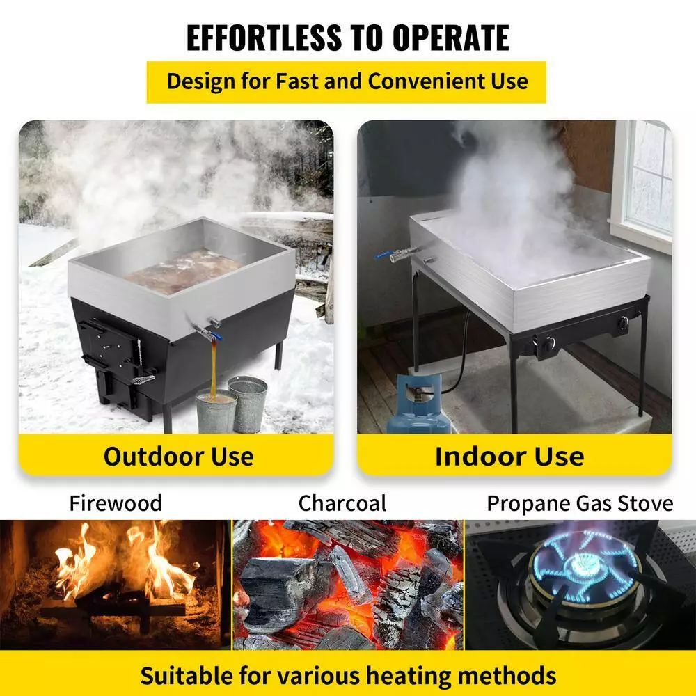 30 in. x 16 in. x 9.5 in. Large Rectangle Pan Maple Syrup 304-Stainless Steel Evaporator Pan for Boiling Maple Syrup by VEVOR 8 30 in. x 16 in. x 9.5 in. Large Rectangle Pan Maple Syrup 304-Stainless Steel Evaporator Pan for Boiling Maple Syrup by VEVOR - Image 6