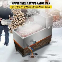Maple Syrup Evaporator Pan 30 in. x 16 in. x 19 in. Stainless Steel Maple Syrup Boiling Pan with Valve and Thermometer by VEVOR -Cookware Sales Shop stainless steel vevor pot pan sets zfq16x30ysx000001v0 c3 1000