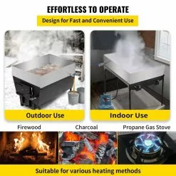 304-Stainless Steel Syrup Pan 24 in. x 18 in. x 6 in. Maple Syrup Evaporator Kit for Boiling Maple Syrup by VEVOR -Cookware Sales Shop stainless steel vevor pot pan sets zfq18x24x60000001v0 fa 1000