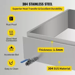 24 in. x 24 in. x 7 in. Maple Syrup Evaporator Pan 304-Stainless Steel Maple Syrup Cooker for Boiling Maple Syrup by VEVOR 13 24 in. x 24 in. x 7 in. Maple Syrup Evaporator Pan 304-Stainless Steel Maple Syrup Cooker for Boiling Maple Syrup by VEVOR -Cookware Sales Shop stainless steel vevor pot pan sets zfq24x24x70000001v0 4f 1000
