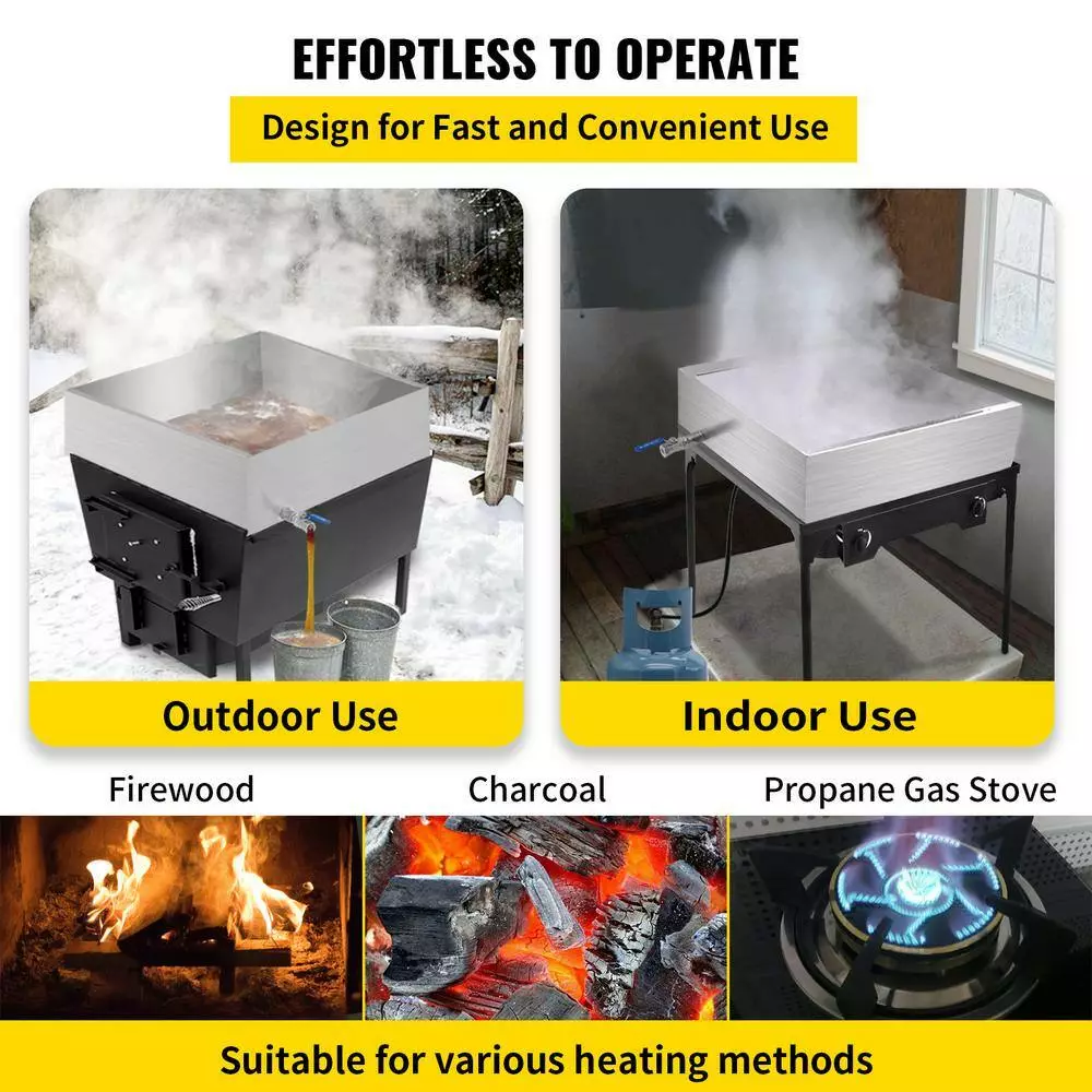 24 in. x 24 in. x 7 in. Maple Syrup Evaporator Pan 304-Stainless Steel Maple Syrup Cooker for Boiling Maple Syrup by VEVOR 8 24 in. x 24 in. x 7 in. Maple Syrup Evaporator Pan 304-Stainless Steel Maple Syrup Cooker for Boiling Maple Syrup by VEVOR - Image 6