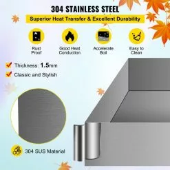 Maple Syrup Evaporator Kit 36 in. x 24 in. x 6 in. Stainless Steel Large RectanglePan MapleSyrup for Boiling MapleSyrup by VEVOR -Cookware Sales Shop stainless steel vevor pot pan sets zfq24x36x60000001v0 4f 1000