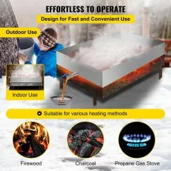 Maple Syrup Evaporator Kit 36 in. x 24 in. x 6 in. Stainless Steel Large RectanglePan MapleSyrup for Boiling MapleSyrup by VEVOR -Cookware Sales Shop stainless steel vevor pot pan sets zfq24x36x60000001v0 fa 1000