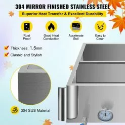 24 in. x 24 in. x 9.4 in. Stainless Steel Sap Evaporator Pan Maple Syrup Boiling Kit with Thermometer and Divided Pan by VEVOR -Cookware Sales Shop stainless steel vevor pot pan sets zfq2x2gb000000001v0 4f 1000