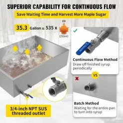 36 in. x 24 in. x 9.5 in. MapleSyrup Boiling Pan with Valve StainlessSteel Maple Syrup CookingPan for Boiling MapleSyrup by VEVOR 15 36 in. x 24 in. x 9.5 in. MapleSyrup Boiling Pan with Valve StainlessSteel Maple Syrup CookingPan for Boiling MapleSyrup by VEVOR -Cookware Sales Shop stainless steel vevor pot pan sets zfq2x300000000001v0 44 1000