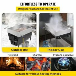 36 in. x 24 in. x 9.5 in. MapleSyrup Boiling Pan with Valve StainlessSteel Maple Syrup CookingPan for Boiling MapleSyrup by VEVOR 16 36 in. x 24 in. x 9.5 in. MapleSyrup Boiling Pan with Valve StainlessSteel Maple Syrup CookingPan for Boiling MapleSyrup by VEVOR -Cookware Sales Shop stainless steel vevor pot pan sets zfq2x300000000001v0 fa 1000