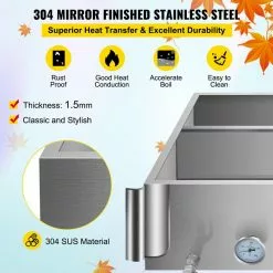 35.8 in. x 24 in. x 18.5 in. Stainless Steel Evaporator Sap Stove with Divided Pan and Feed Pan for Boiling Maple Syrup by VEVOR -Cookware Sales Shop stainless steel vevor pot pan sets zfq2x3gb000000001v0 4f 1000