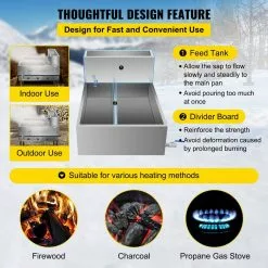 35.8 in. x 24 in. x 18.5 in. Stainless Steel Evaporator Sap Stove with Divided Pan and Feed Pan for Boiling Maple Syrup by VEVOR -Cookware Sales Shop stainless steel vevor pot pan sets zfq2x3gb000000001v0 fa 1000