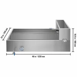 Maple Syrup Evaporator Pan 48 x 24 x 19 in. Stainless Steel Maple Syrup Boiling Pan with Divided Pan and Feed Pan by VEVOR -Cookware Sales Shop stainless steel vevor stock pots zfq2x4ydbgb000001v0 d4 1000